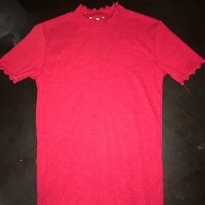 Ribbed high neck top